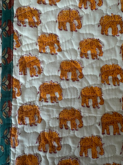 Crib Quilt - Camel & Elephant March