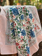 Bandana - Les Fleurs with Striped Border