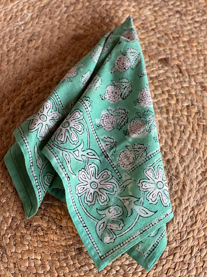 Table Napkins - Dot and Bloom in Mint (Set of 4)