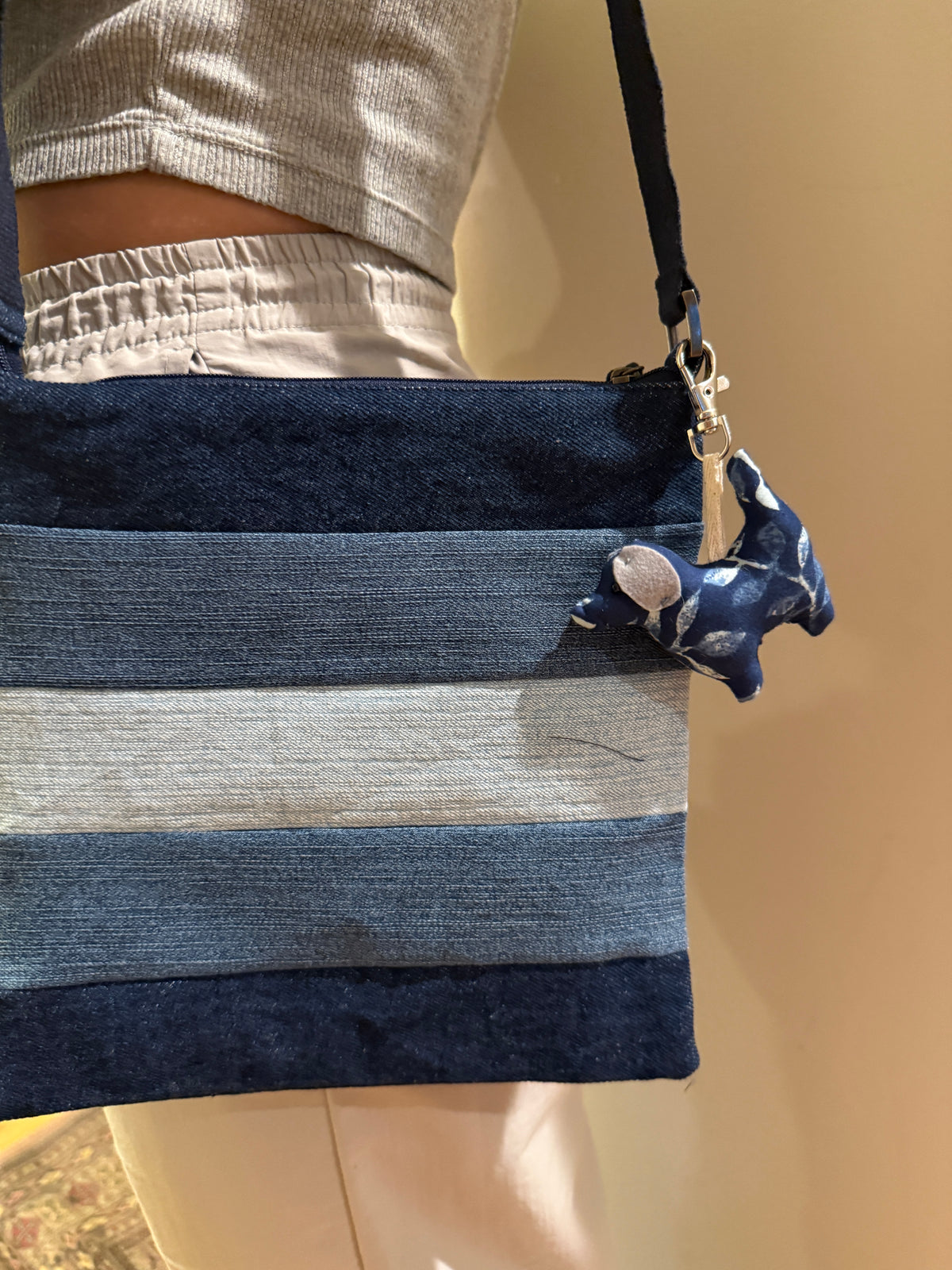 Upcycled Denim Crossbody Bag