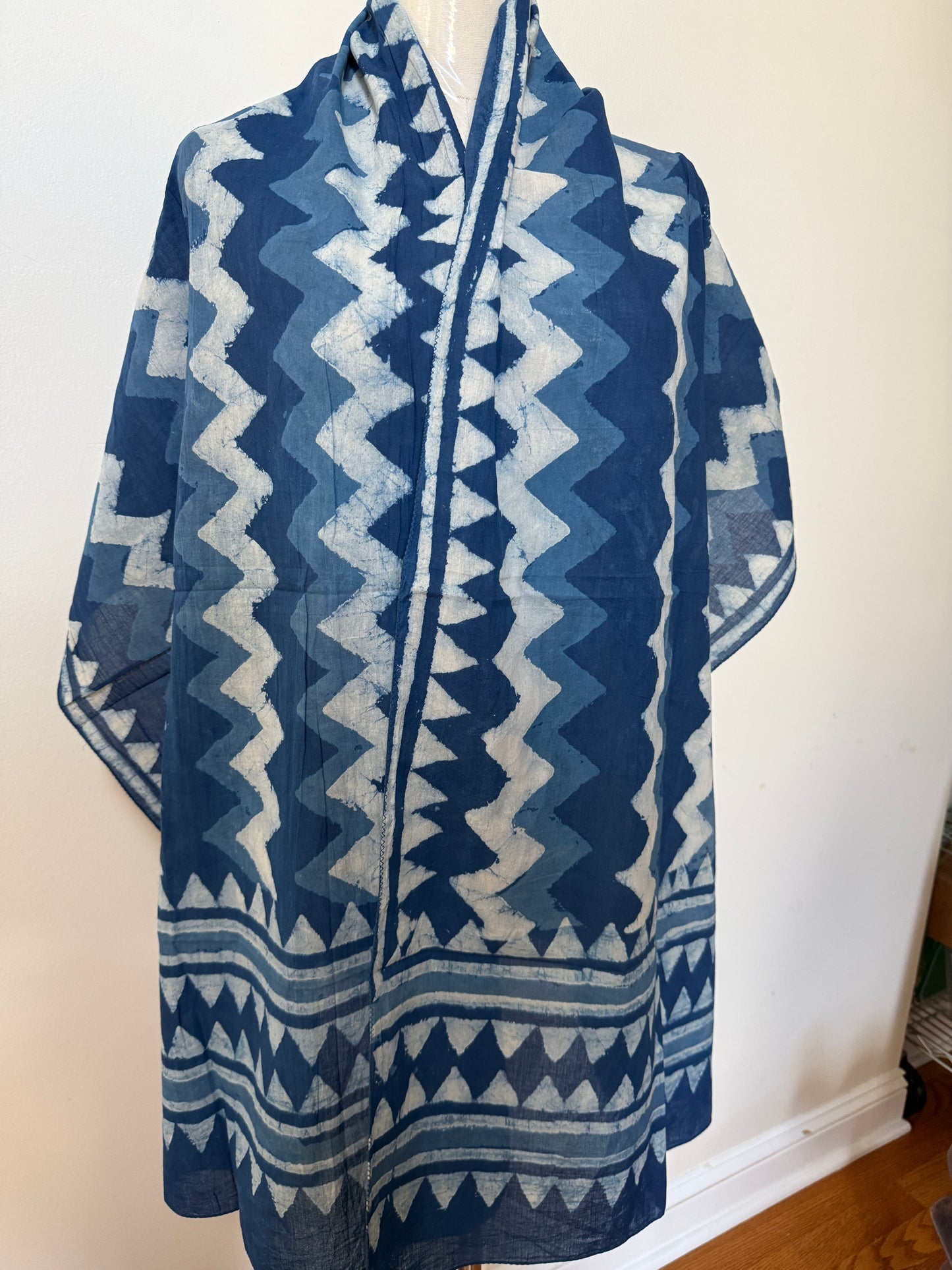 Indigo Scarf - Zig Zag