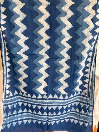 Indigo Scarf - Zig Zag