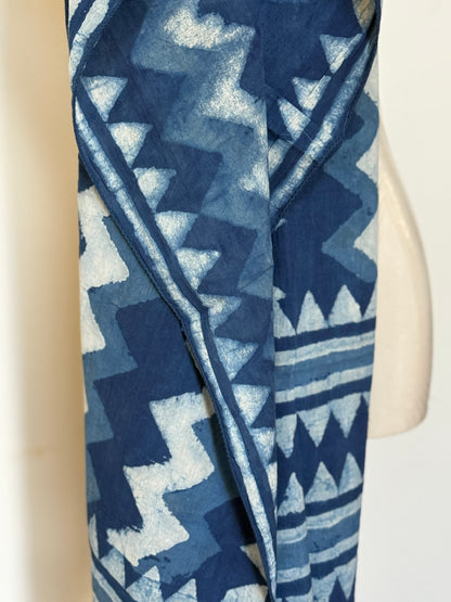 Indigo Scarf - Zig Zag