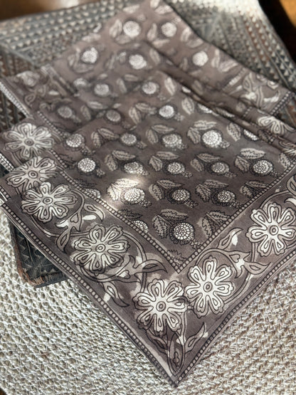 Table Napkins - Dot & Bloom in Mushroom (Set of 4)