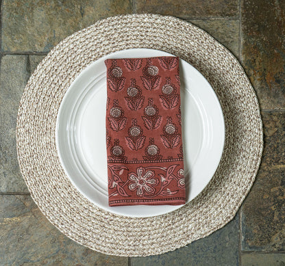 Table Napkins - Dot & Bloom in Plum (Set of 4)