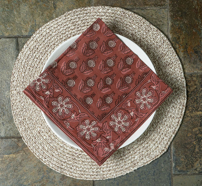 Table Napkins - Dot & Bloom in Plum (Set of 4)