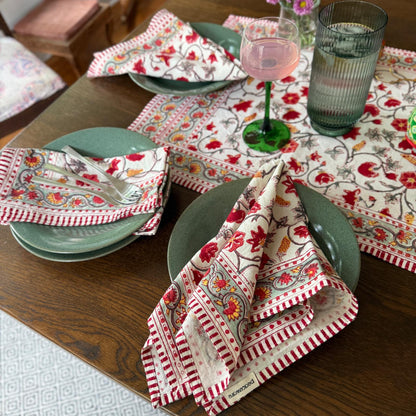 Table Napkins - Block Print - Feast