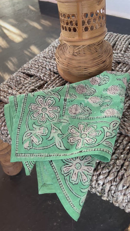 Table Napkins - Dot and Bloom in Mint (Set of 4)