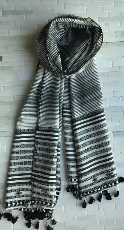 Handwoven Ombre Stripe Cotton Stole