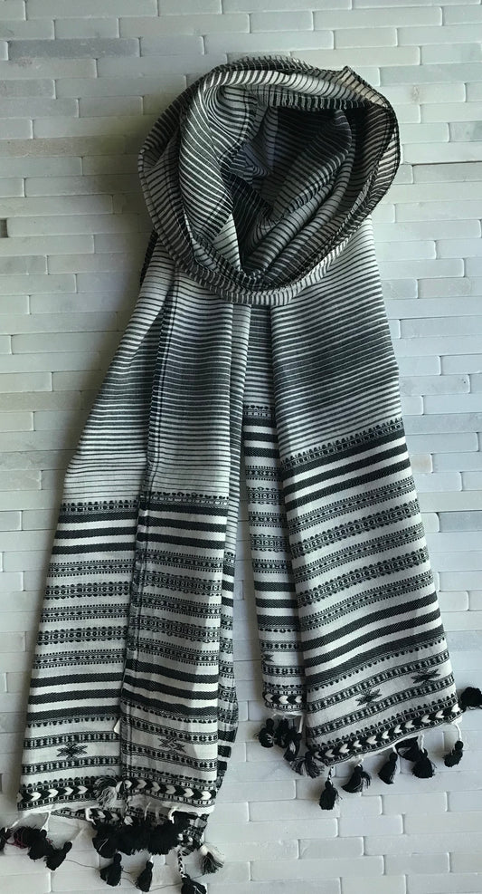 Handwoven Ombre Stripe Cotton Stole