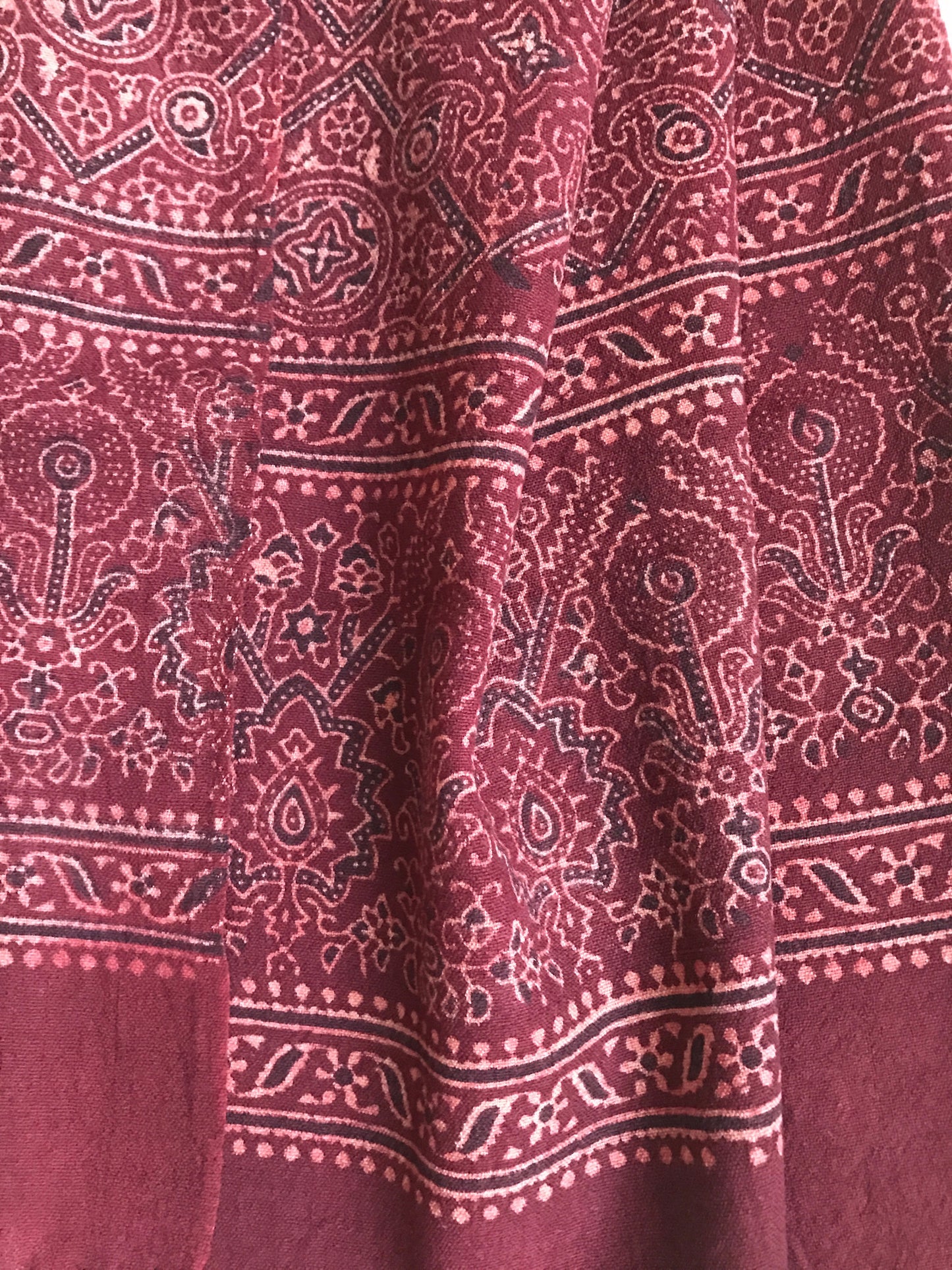 Plum Wool Ajrak Stole