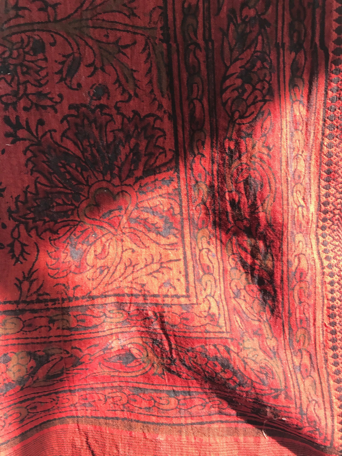 Kalamkari Hibiscus Blossom Stole