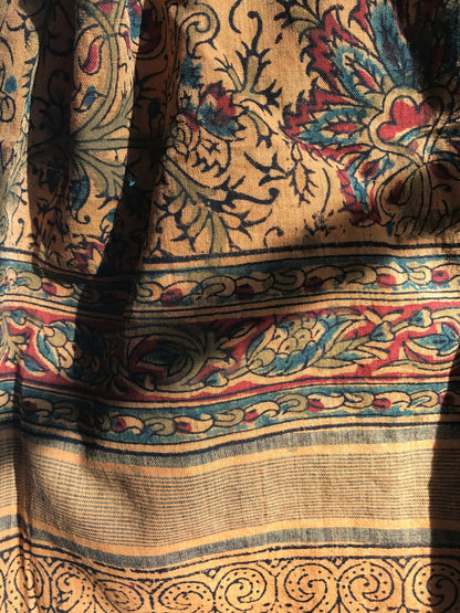 Kalamkari Hibiscus Blossom Stole